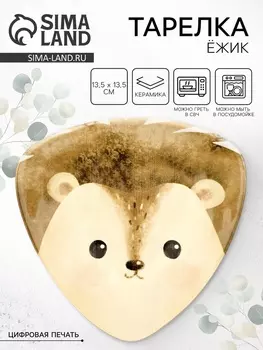 Тарелка керамическая плоская «Ёжик», 13.513.5 см, Dolce Ceramo
