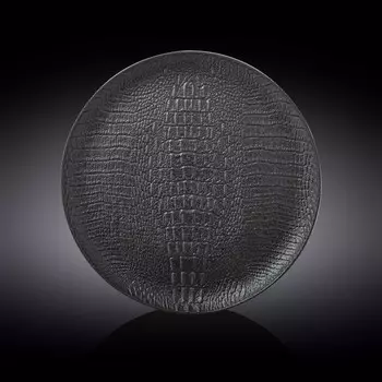 Тарелка круглая Wilmax England Croco, d=30.5 см, цвет чёрный