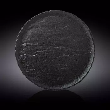 Тарелка круглая, цвет черный сланец, d=33 см