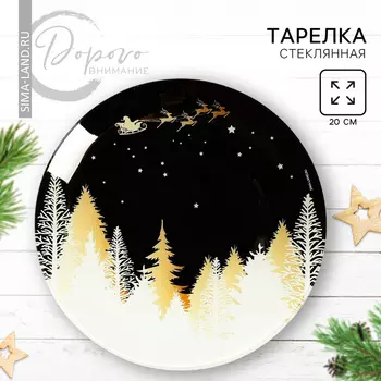 Тарелка плоская новогодняя «Новогодняя ночь», d=20 см