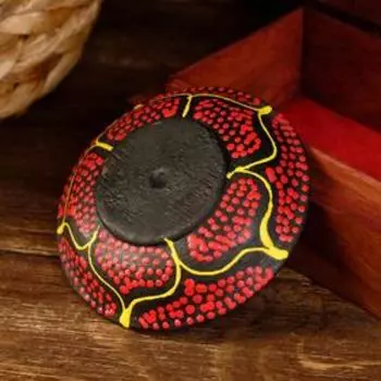 Тарелка круглая "Узорчатая" дерево 9,5х9,5х2,5 см