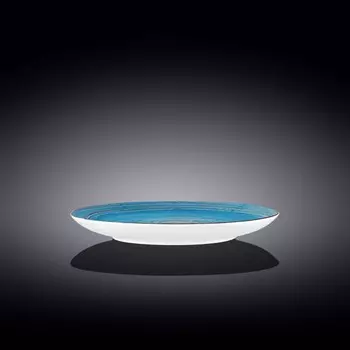 Тарелка круглая Wilmax England Spiral, d=25.5 см, цвет голубой