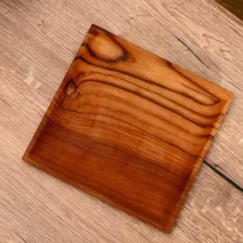 Тарелка квадратная, 25252 см, тиковое дерево