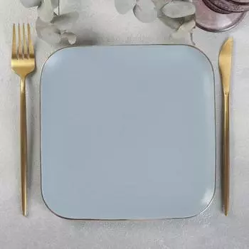 Тарелка керамическая квадратная «Грейс», 20×20 см, цвет серый