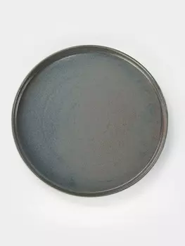 Тарелка Magistro Shadow, d=26.5, с бортом 2.5 см, фарфор, серая