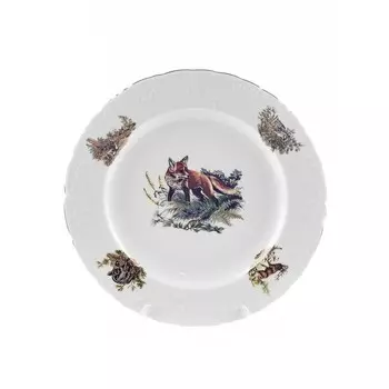 Тарелка мелкая Cmielow Rococo «Охота, отводка золото», d=26 см, цвет МИКС