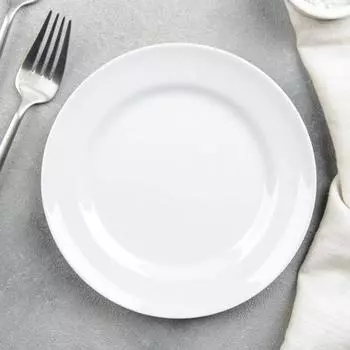 Тарелка «Идиллия», d=16.4 см, фарфор, белая