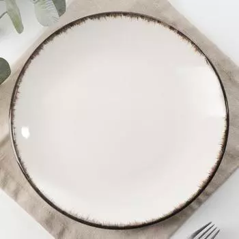 Тарелка мелкая «Луч», d=26 см, цвет чёрный