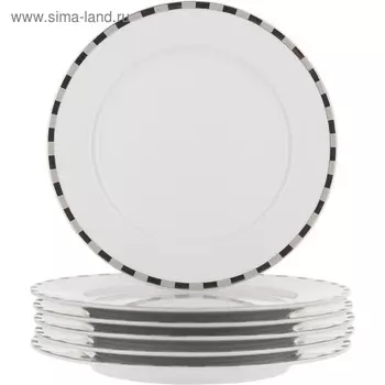 Тарелка мелкая Opal, декор «Платиновые пластинки», 21 см