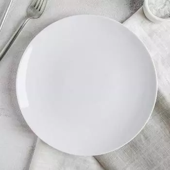 Тарелка Добрушский завод «Универсал», d=24 см, фарфор, белая