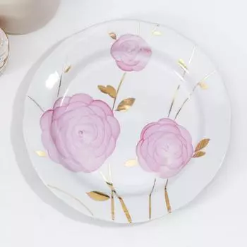 Тарелка мелкая «Весенний», d=24 см, вырезной край