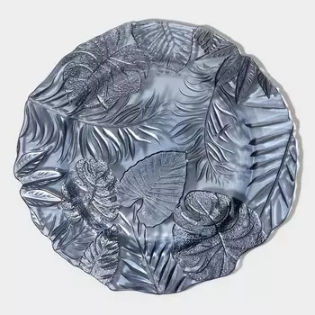 Тарелка «Арабис», d=28 см, стекло, голубая