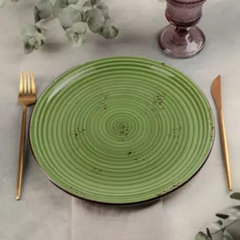 Тарелка обеденная «Бризе», d=27 см, цвет зелёный