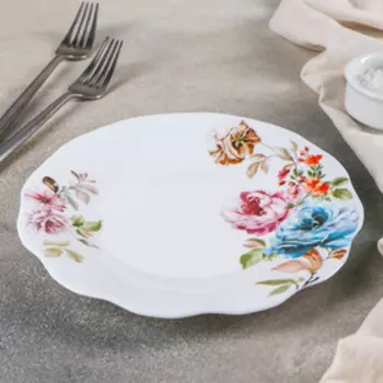 Тарелка обеденная Доляна «Душистые пионы», d=20,5 см