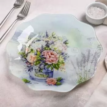 Тарелка Доляна «Весенний роман», d=25 см, стекло