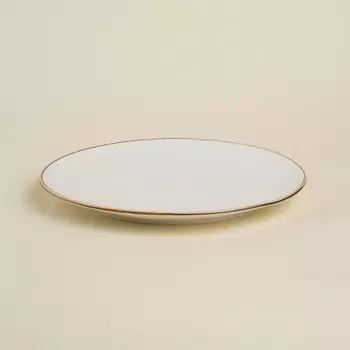 Тарелка SL Home «Волна в камне», d=25.5 см, фарфор, белая