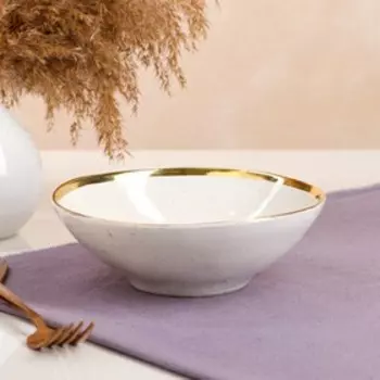 Тарелка "Обеденная", глубокая, капучино голд, 0.7 л