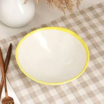 Тарелка "Обеденная", капучино yellow, 0.7 л