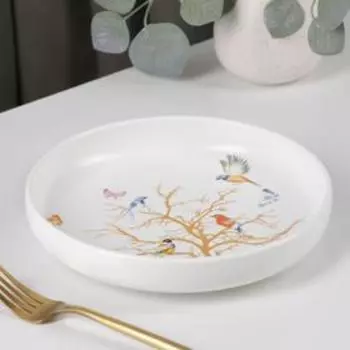 Тарелка обеденная «Колибри», 21×4 см, цвет белый