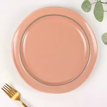 Тарелка керамическая обеденная «Крем», d=24,7 см, цвет розовый