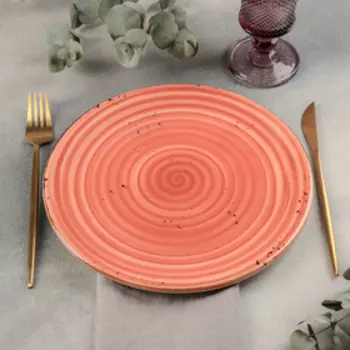 Тарелка обеденная «Латерит», d=25 см, цвет оранжевый