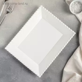 Тарелка Magistro «Лакомка», 2520 см, прямоугольная, фарфор, белая