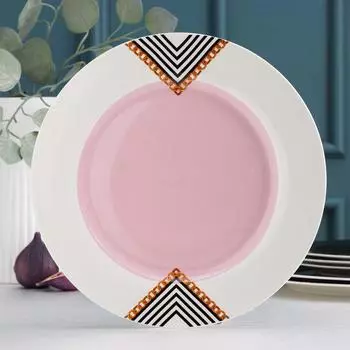 Тарелка фарфоровая обеденная Magistro «Миледи», d=25,3 см