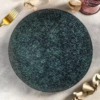 Тарелка обеденная Moss, d=27 см, цвет зелёный