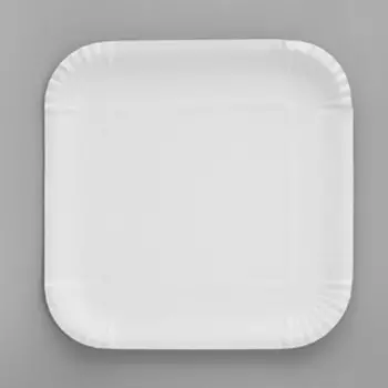 Тарелка одноразовая "Белая" квадратная, картон, 19,2 х 19,2 см
