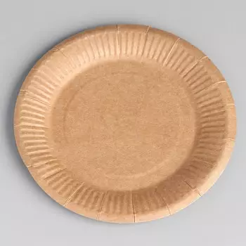 Тарелка одноразовая «Крафт» картон, 18 см