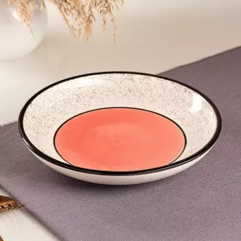 Тарелка "Персия", глубокая, керамика, розовая, 20 см, 550 мл, Иран