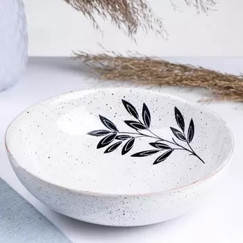 Тарелка "Пион" серебро, 0,5л