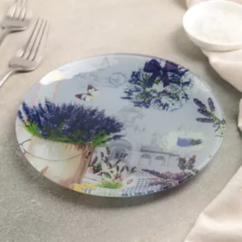 Тарелка Доляна «Лаванда», d=18 см, стекло