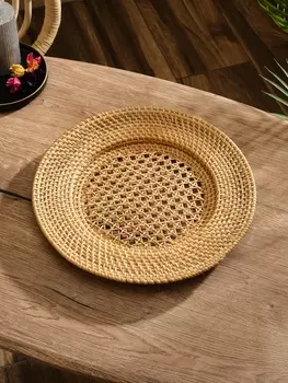 Тарелка плетеная ротанг "Сетка", 33х33х3 см