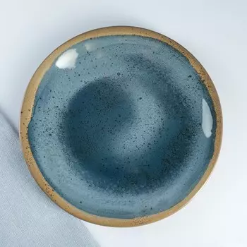 Тарелка "Плоская" блю чиз, 22 см