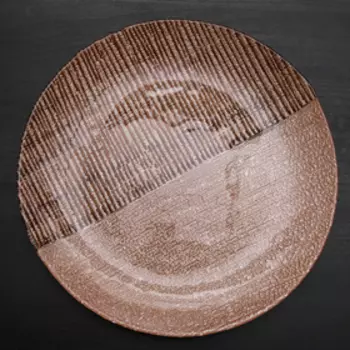 Тарелка подстановочная «Селена», d=33 см, цвет коричневый с серебром