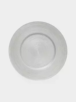 Тарелка подстановочная Wilson&Young Silvery, d=33 см, стекло, серебристая