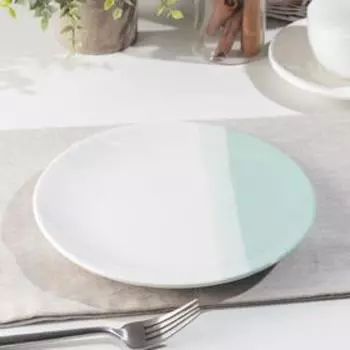 Тарелка «Полоски», d=21 см, цвет мятный