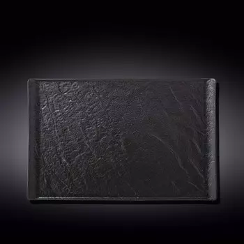 Тарелка прямоугольная Wilmax England Slate Stone, размер 38х24.5 см, цвет чёрный сланец