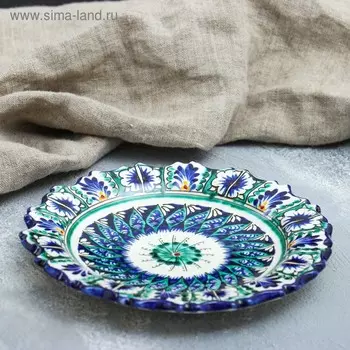 Тарелка Риштанская Керамика «Цветы», d=17 см, керамика, микс