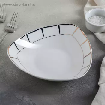 Тарелка сервировочная «Аврора», 500 мл, d=19 см, фарфор, белая