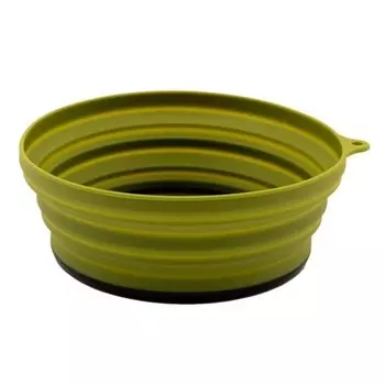 Тарелка силиконовая с пластиковым дном, 15 х 15 х 8.5, цвет оливковый