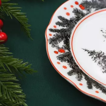 Тарелка плоская керамическая Дорого внимание «Снеговик», 19 см