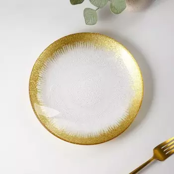 Тарелка «Бурлеск», d=21 см, стекло, цвет золотой