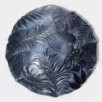 Тарелка «Арабис», d=21.5 см, стекло, голубая