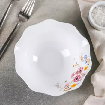 Тарелка суповая Доляна «Летняя романтика», 18×5 см, цвет белый