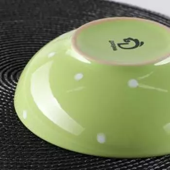 Тарелка глубокая Доляна «Зелёный горох», 700 мл, d=18 см, керамика, зелёная