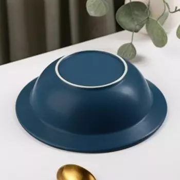 Тарелка керамическая глубокая «Морская гладь», 600 мл, d=21 см, цвет синий