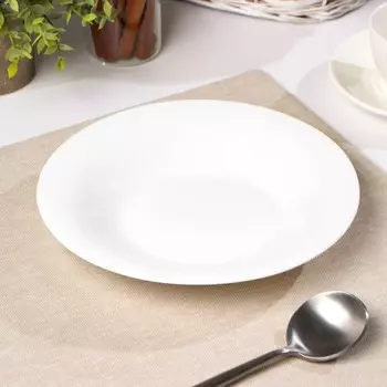 Тарелка суповая «WHITE», 22 см, стеклокерамика