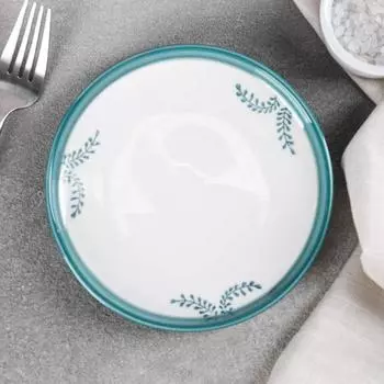 Тарелка керамическая «Веточка», d=15 см, цвет белый